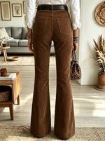 Women's Floral Flare Corduroy Pants