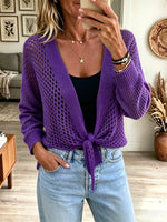 Women's Open-Knit Tie-Front Cardigan Shrug