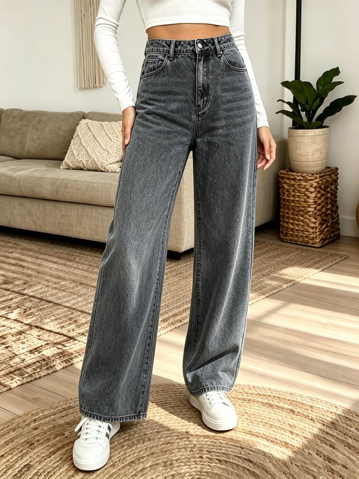 Women's High-Waisted Denim Jeans