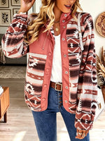 Retro Ethnic Pattern Art Casual Stylish Long Sleeve Coat