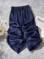 Women's Solid Color Art Casaul Linen Blend Pants