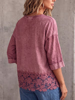 Vintage Elegant Openwork Lace Patchwork Shirt