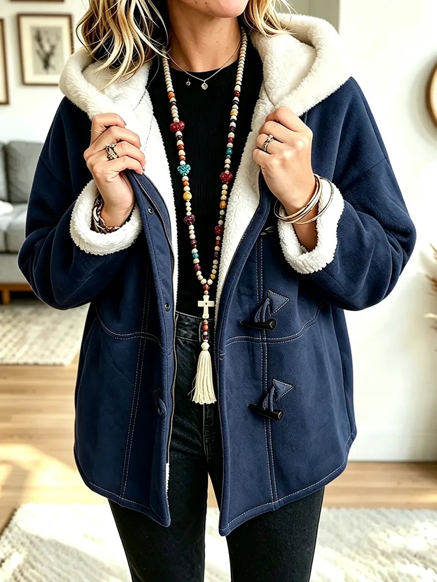 Women's Retro Toggle Button Hooded Coat