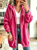 Women’s Long Sleeve Casual Loose Hooded Sweatshirt Cardigan