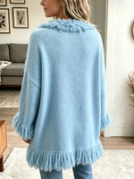 Women's Shaggy Fringe Open-Front Cardigan Sweater