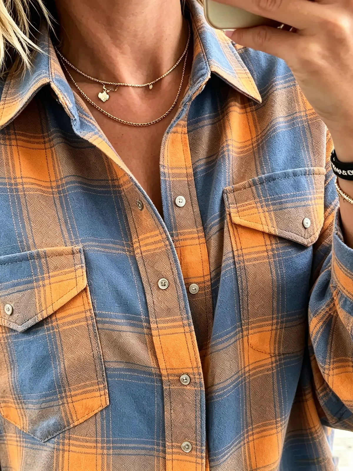 Women's Plaid Button-Down Shirt