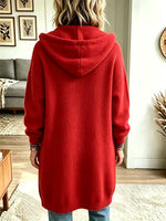 Women’s Long Sleeve Casual Loose Hooded Sweatshirt Cardigan