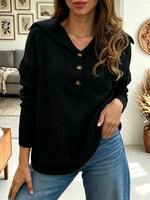 Women's Sailor Collar Henley Pullover Sweater