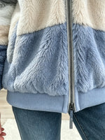 Women's Color-Block Plush Fleece Hooded Jacket