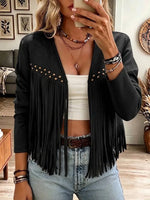 Vintage Elegant Tassel Suede Jacket