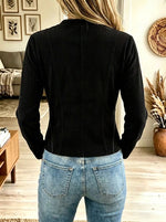 Women's Zip-Front Fitted Ribbed Knit Jacket