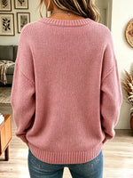 Retro Floral Pattern Art Casual Stylish Long Sleeve Knitted Cardigan Sweater