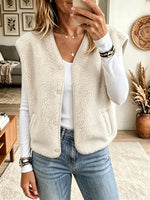 Women's Snap-Front Sherpa Fleece Vest