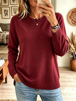 Women's Classic Crewneck Slouchy Knit Sweater