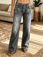 Women's Vintage Washed Loose-Fit Straight Jeans