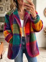 Women's Multi-Color Plaid Coat