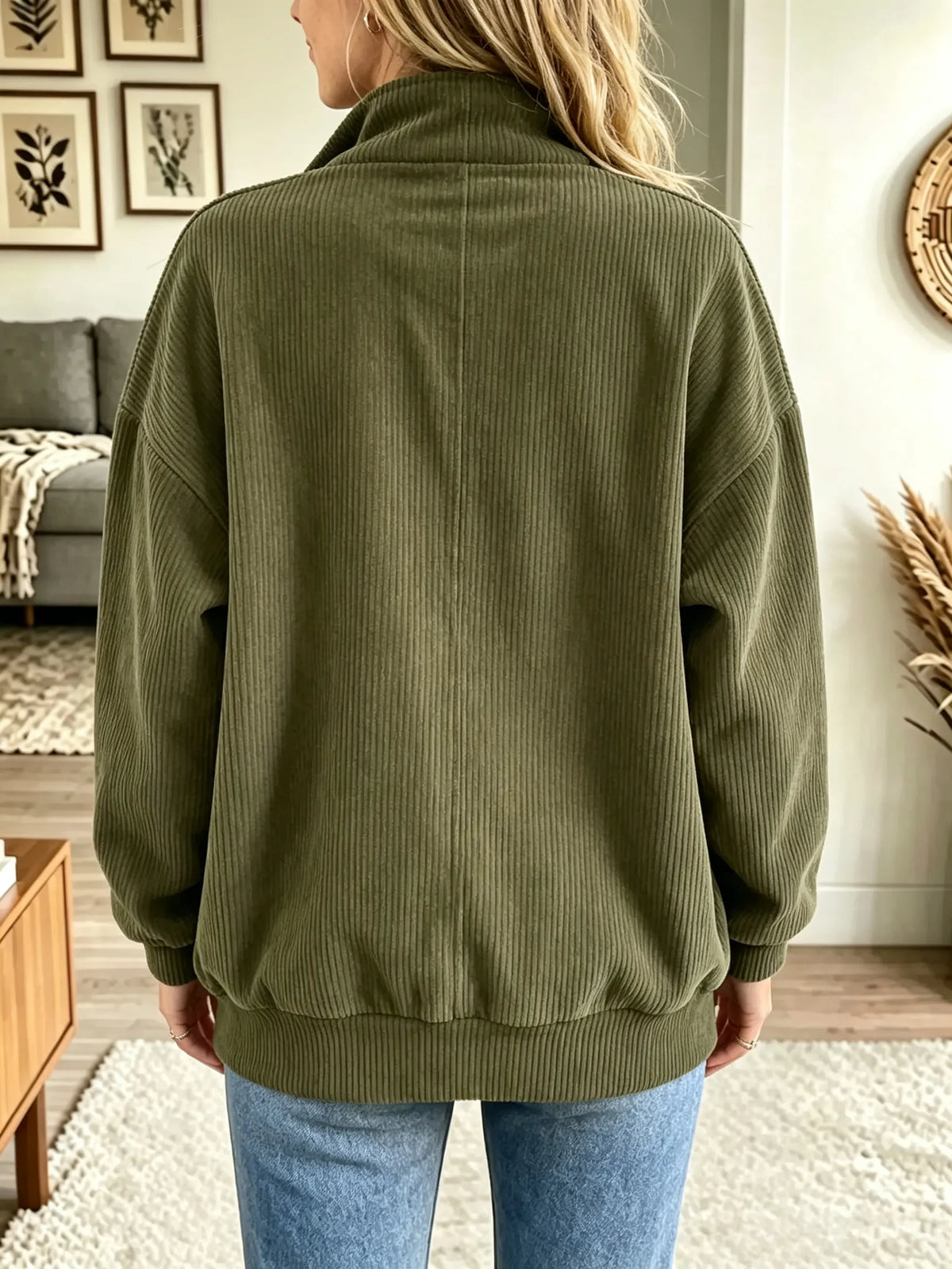 Women's Full-Zip Ribbed Knit Bomber Jacket