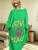 Women's Love & Peace Knit Cardigan