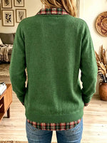 Women's Santa Candy Cane Layered Knit Sweater