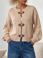 Retro Toggle‑closure Art Casual Stylish Long Sleeve Knit Cardigan Sweater
