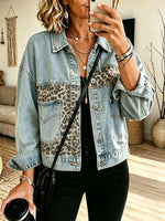 Women's Leopard Patch Denim Jacket