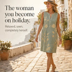 Women's Pintuck Sleeveless Linen Dress