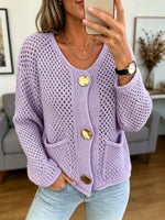 Women's Open-Knit Cardigan Sweater