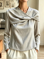 Retro Loose Twisted Art Casual Stylish Long Sleeve Cotton Linen Shirt