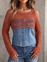 Vintage Elegant Crochet Openwork Shirt Top