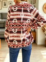 Retro Ethnic Pattern Art Casual Stylish Long Sleeve Coat