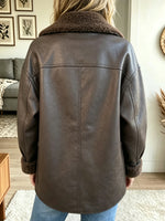 Women's Faux Leather Shearling Lined Jacket