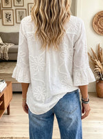 Women's Textured Floral Button-Down Shirt