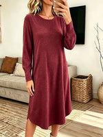 Women's Vintage Elegant Cotton Loose-fitting With A Curved Hem Dress