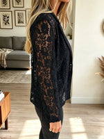 Retro Elegant Lace Hollow Art Casual Stylish Long Sleeve Coat