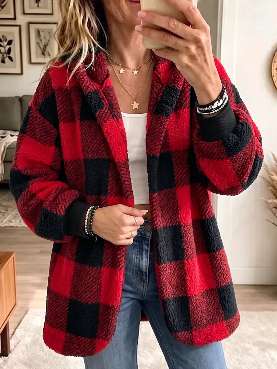 Vintage Elegant Plaid Double-sided Fleece Coat