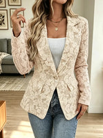 Retro Floral Pattern Art Casual Stylish Long Sleeve Blazer Coat