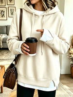 Women's Layered Drawstring Pullover Hoodie