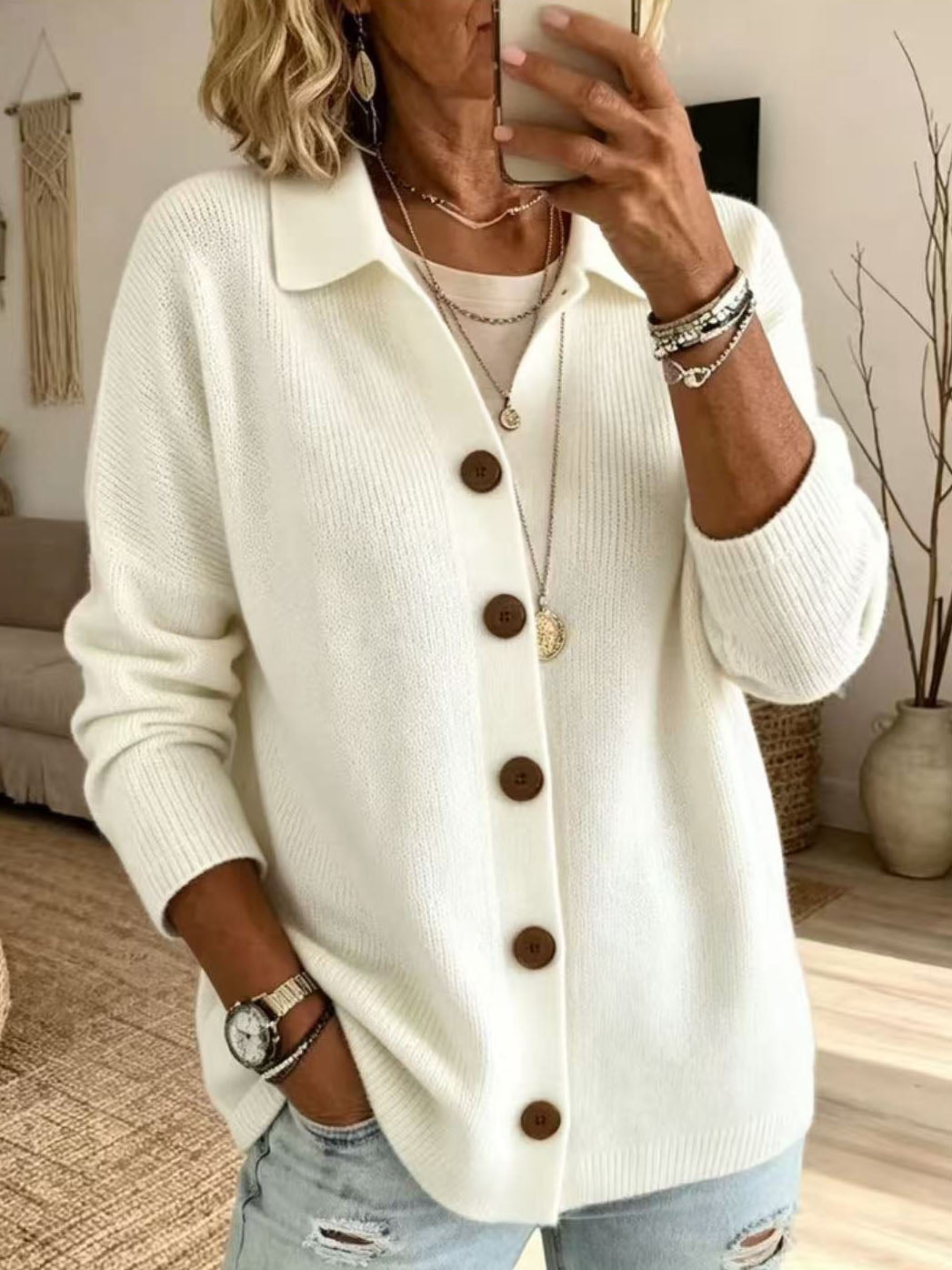 Women's Button-Down Knit Cardigan