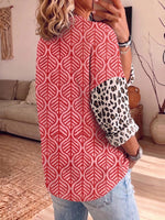 Vintage Elegant Button Long Sleeve Patterned Shirt