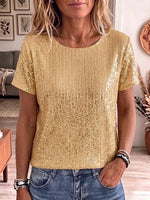 Women's Vintage Elegant Glitter Sequins Shirt