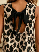 Women's Leopard Print Tie-Back Mini Dress