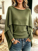 Vintage Elegant Cape Sleeves Knit Sweater