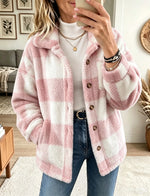 Women's Buffalo Plaid Fuzzy Fleece Jacket