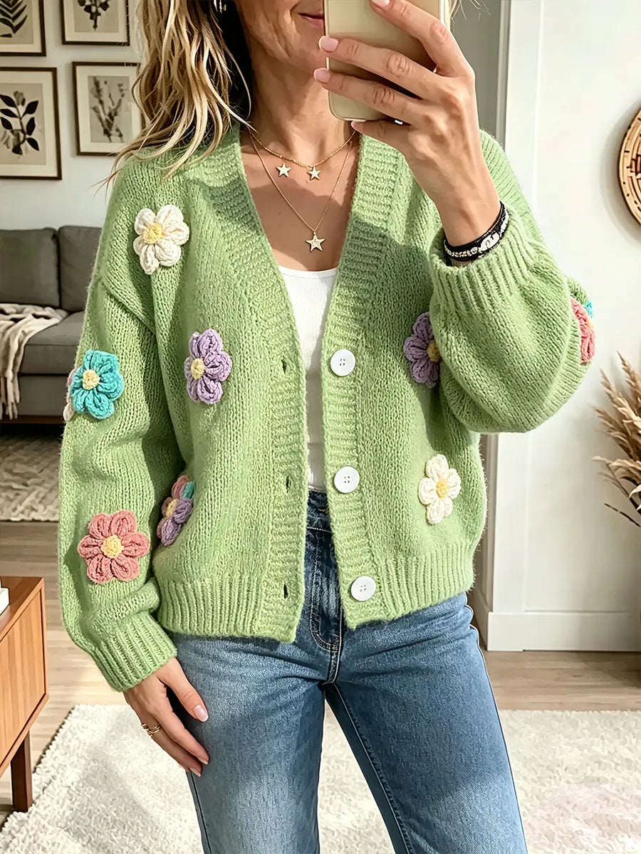 Vintage Elegant Flowers Sweater