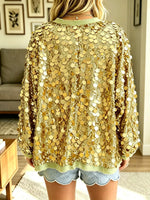 Women's Fashionable Casual Sequin Tie-Up Coat