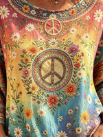 Women's Daisy Peace Mandala Print Blouse