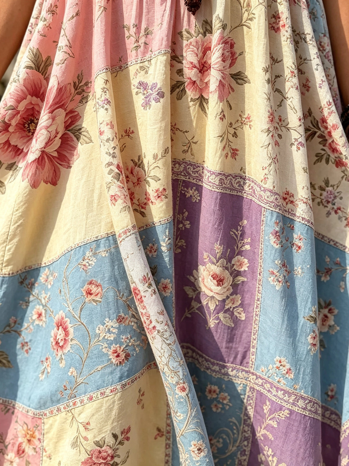 Women's Floral Patchwork Print Maxi Dress