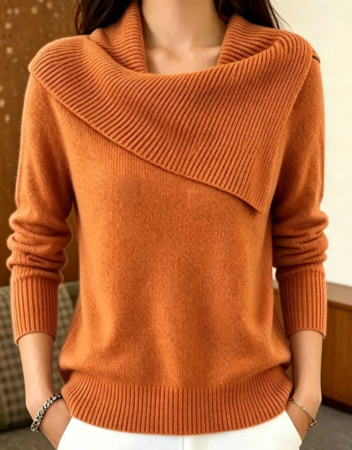 Collared Cold‑Shoulder Button Down Blouse Long Puff Sleeve V‑Neck Shirt