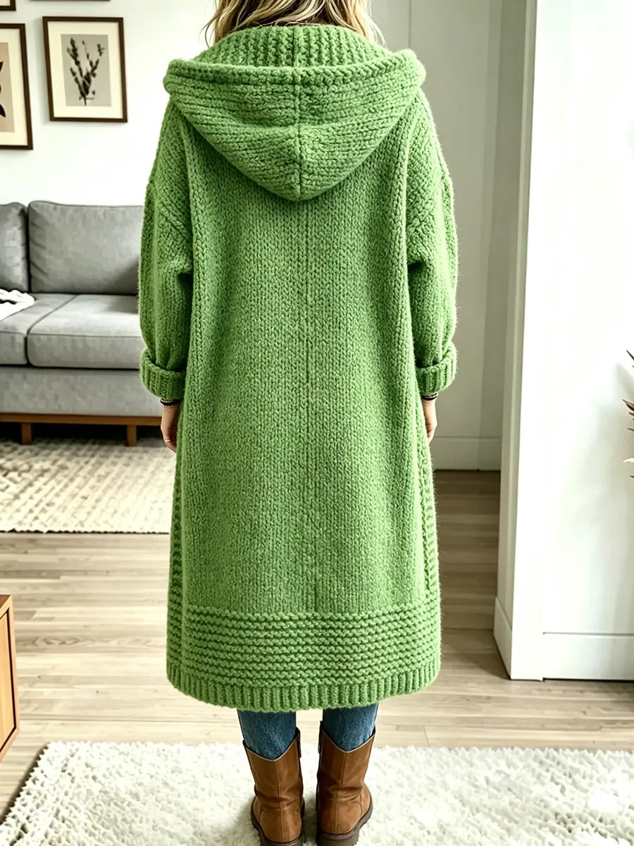 Women’s Vintage Hooded Long Knit Cardigan