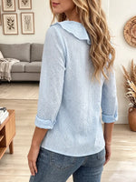Vintage Elegant Openwork Cotton Blend Shirt
